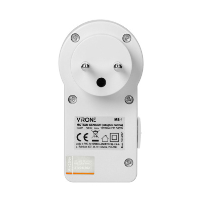 Zásuvka 230V s PIR detektorom pohybu, 1200W