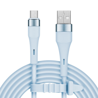 Kábel USB - micro USB 1m silikonový modrý Kruger&Matz Basic
