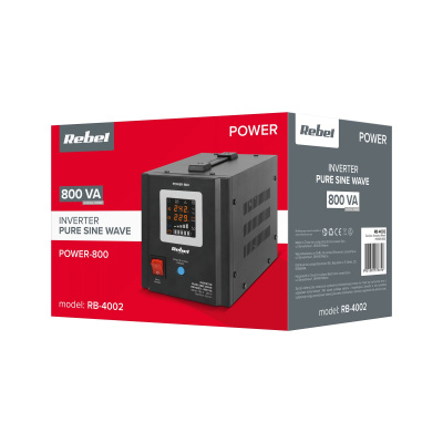 Záložný zdroj  PROsinus-800 12V 230V 800VA/500W Rebel čierny
