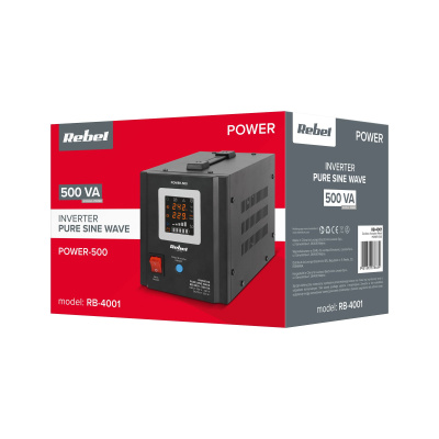 Záložný zdroj  PROsinus-500 12V 230V 500VA/300W Rebel čierny
