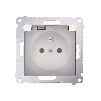 Zásuvka 250 V Simon 54 premium IP44 s clonkami béžová/transp.