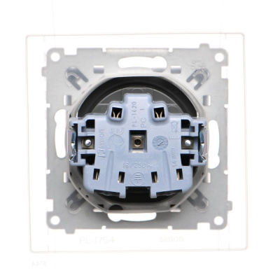Zásuvka 250 V Simon 55 IP44 s clonkami modul grafit matný