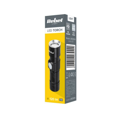 Svietidlo ručné VIPOW 3W ZOOM, USB konektor