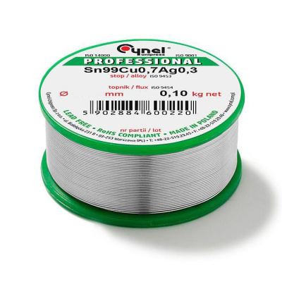 Cín 1,5mm/100g  CYNEL Sn99,3Cu0,7 bezolovnatý
