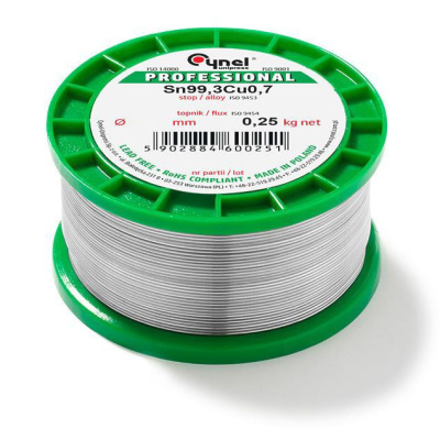 Cín 1,5mm/250g  CYNEL Sn99,3Cu0,7 bezolovnatý