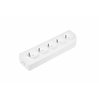 Sieťová zásuvka 5x250V na kábel, biela