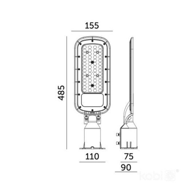 Pouličné LED svietidlo BRELUXO 100W IP65 4000K