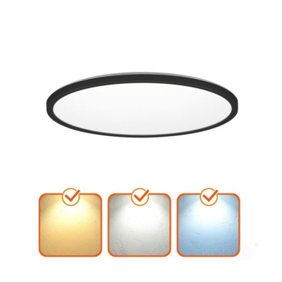 Stropné LED svietidlo NIVERA CIRCLE 32W 3CCT IP54 Premium čierne