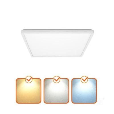 Stropné LED svietidlo NIVERA SQUARE 12W 3CCT IP54 senzor biele
