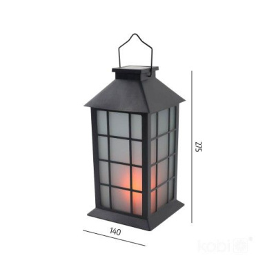 Solárny záhradný lampáš CANDELIO MILKY IP44 čierny