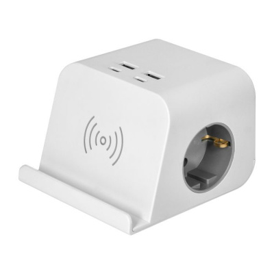 Predlžovací kábel s bezdrôtovým nabíjaním 4xUSB 2x230V
