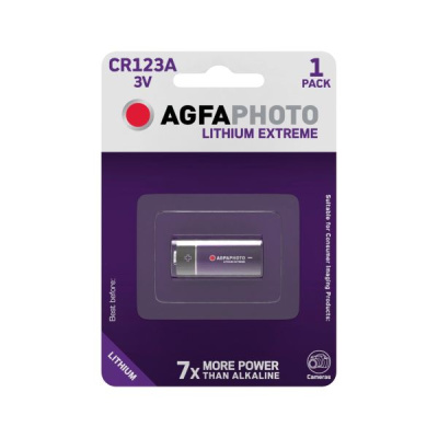 Batéria AgfaPhoto CR123, 1 ks/blister