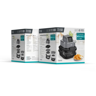 Teplovzdušná beztuková fritéza TEESA GLASS AIR FRYER 4L, 1,5 L