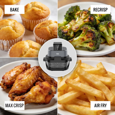 Teplovzdušná beztuková fritéza TEESA GLASS AIR FRYER 4L, 1,5 L
