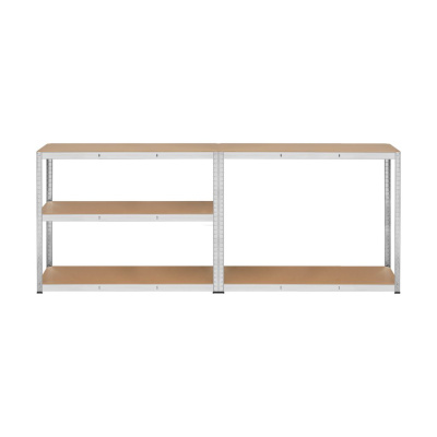Kovový úložný regál 205x120x45 strieborný Rebel
