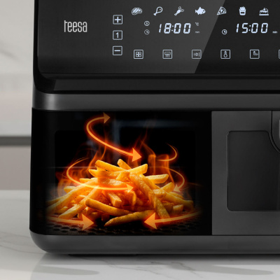 Teplovzdušná fritéza TEESA AIR FRYER DUAL POT XXL 8L 2700W
