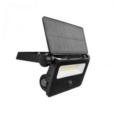 Solárny LED reflektor, 10W, 4000K. detektor pohybu, 3CCT, IP54