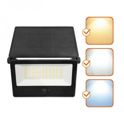 Solárny LED reflektor, 30W, 4000K. detektor pohybu, 3CCT, IP54