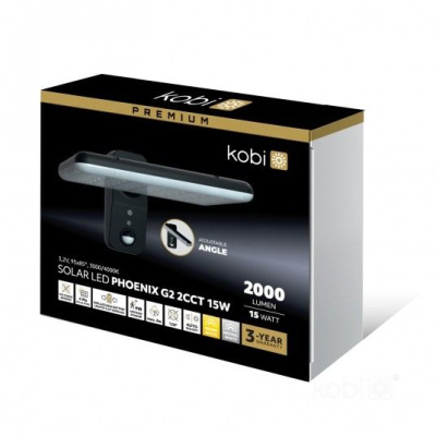 Solárne LED svietidlo 15W 2CCT PHOENIX