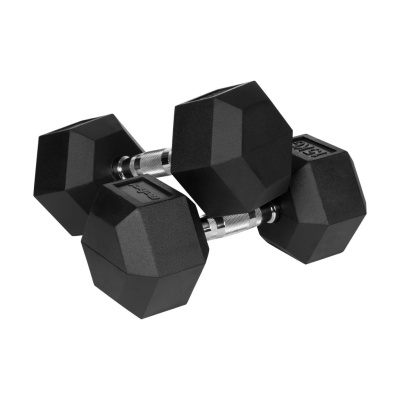 Liatinové pogumované činky HEX 2x15 kg REBEL ACTIVE