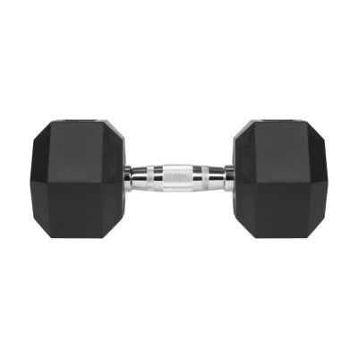 Liatinové pogumované činky HEX 2x15 kg REBEL ACTIVE