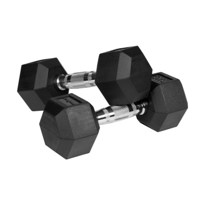 Liatinové pogumované činky HEX 2x6 kg REBEL ACTIVE