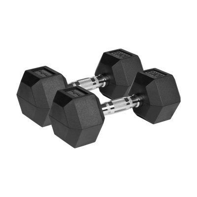 HEX činky 2x10 kg | Pogumovaná liatina