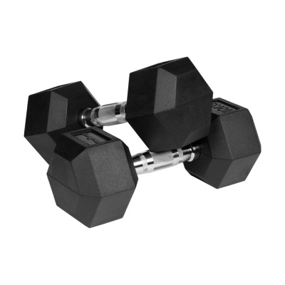 Liatinové pogumované činky HEX 2x10 kg REBEL ACTIVE