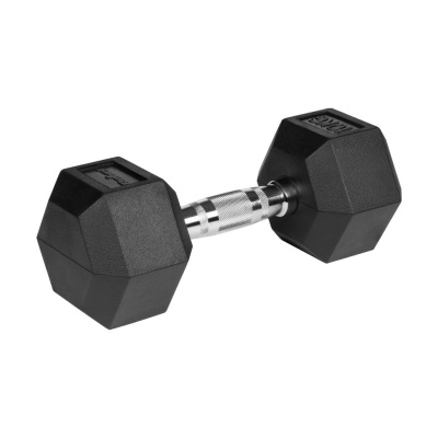 Liatinové pogumované činky HEX 2x10 kg REBEL ACTIVE