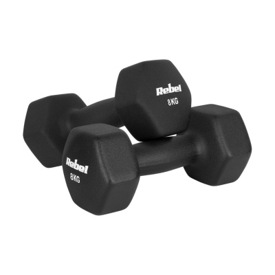 Liatinové neoprénové činky HEX 2x8kg | Jednoručky