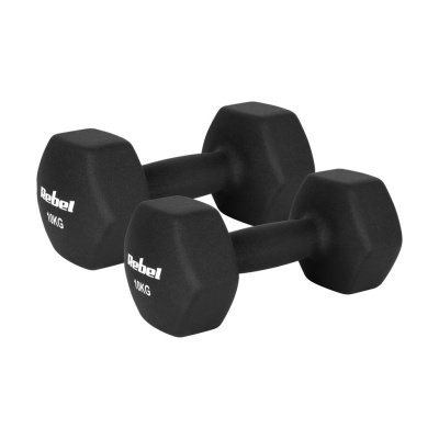 Liatinové neoprénové činky HEX 2x10kg | Jednoručky
