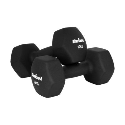 Liatinové neoprénové činky HEX 2x10kg | Jednoručky