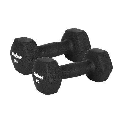 Liatinové neoprénové činky HEX 2x6kg | Jednoručky