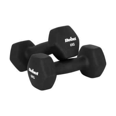 Liatinové neoprénové činky HEX 2x6kg | Jednoručky