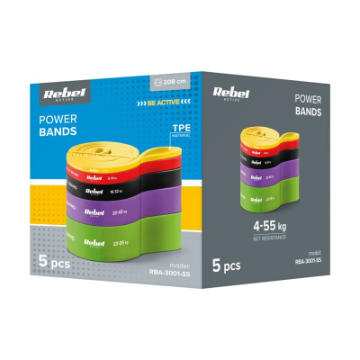 Gumy na cvičenie TPE Power Band PTs-1, 4-55kg