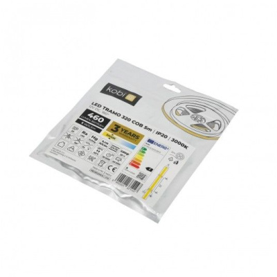 LED pás COB 3000K IP20 5m 12V 320 LED TRAMO