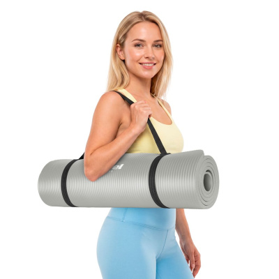 Gymnastická podložka na cvičenie | Sivá | NBR 183 × 61 × 1 cm