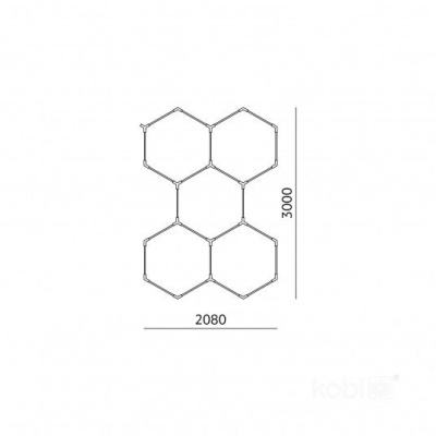 Stropné LED svietidlo HEXLINE 208x300cm 4000K Kobi