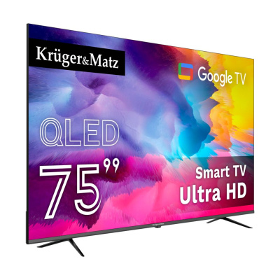 Televízor Krüger&Matz 75" QLED UHD smart DVB-T2/S2 H.265 Hevc