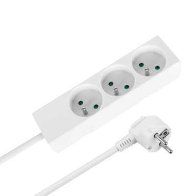 Predlžovací kábel 3 zásuvky, 2m, biely (3x1,5 mm2) REBEL
