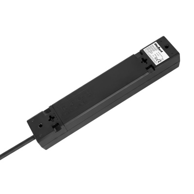 Predlžovací kábel 5 zásuviek, 5m, čierny (3x1,5 mm2) REBEL