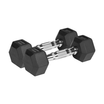 Liatinové pogumované činky HEX 2x3 kg REBEL ACTIVE