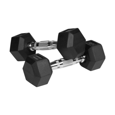 Liatinové pogumované činky HEX 2x3 kg REBEL ACTIVE