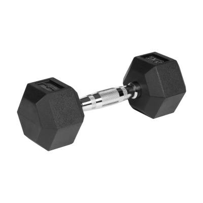 Liatinové pogumované činky HEX 2x5 kg REBEL ACTIVE