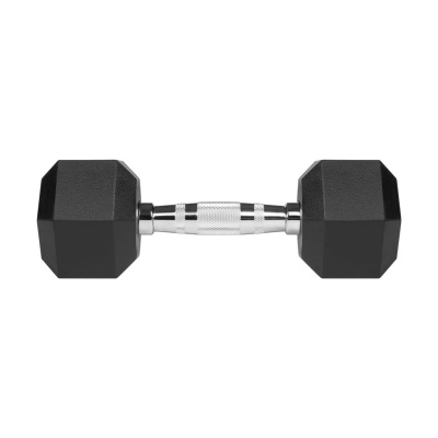 Liatinové pogumované činky HEX 2x5 kg REBEL ACTIVE