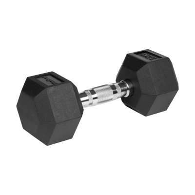 Liatinové pogumované činky HEX 2x7.5 kg REBEL ACTIVE
