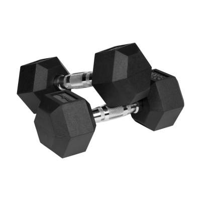 Liatinové pogumované činky HEX 2x9 kg REBEL ACTIVE
