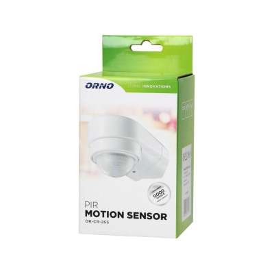 Detektor pohybu, 2xPIR, IP65, 240 st, 230V, biely