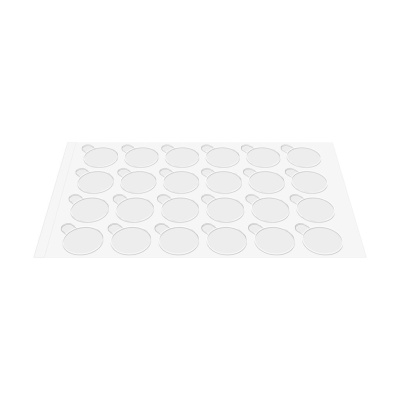 Obojstranné samolepiace nálepky okrúhle 15 mm, transparentné