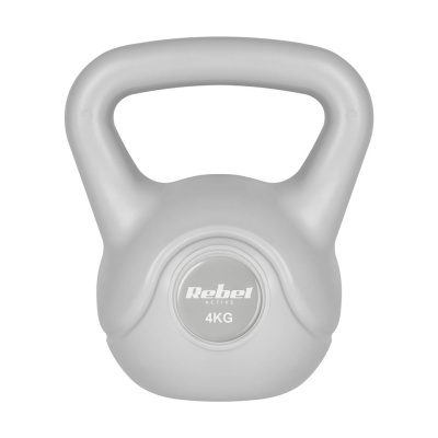 Kettlebell bitúmenový 4 kg sivý REBEL ACTIVE